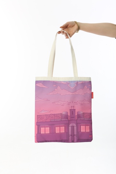 Baghashtag On Air Anime Stork Printed Cloth Bag