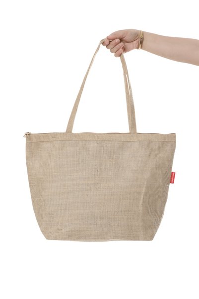 Baghashtag Zippered Jute Beach Bag