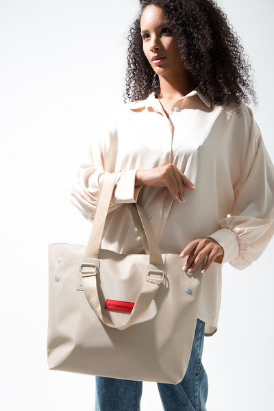 Baghashtag Krem Su Geçirmez Fermuarlı Çanta