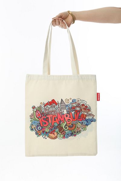 Baghashtag Istanbul Graffiti Printed Cloth Bag