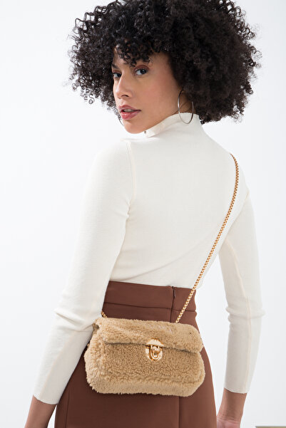 Baghashtag Krem Mini Peluş Çanta