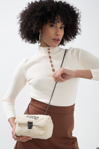 Baghashtag Ecru Mini Plush Bag