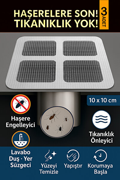 FANTASTİK SANAT ATÖLYESİ Gider Filtresi | 3 Adet | Kendinden Yapışkanlı Tıkan...