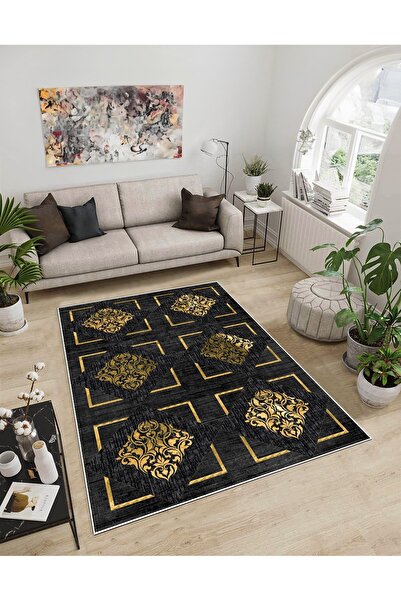 Dijidekor Shine M(71) Gold Fringeless, cu bază anti-alunecare, covor decorati...