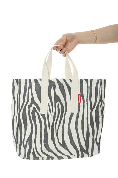 Baghashtag Zebra Printed Gabardine Cloth Bag