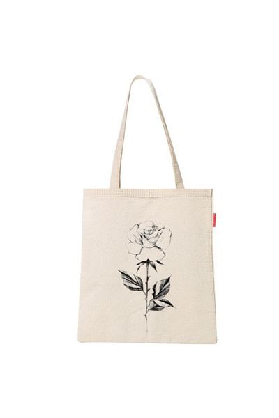 Baghashtag Cloth Bag Single Rose Printed