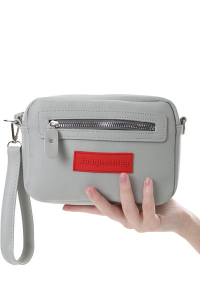 Baghashtag Γκρι μικροσκοπική Unisex δερμάτινη τσάντα 3 θέσεων