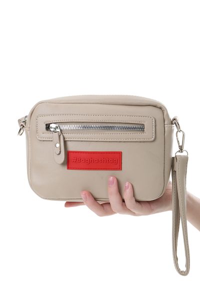 Baghashtag Dark Cream Tiny Unisex Δερμάτινη τσάντα 3 θέσεων