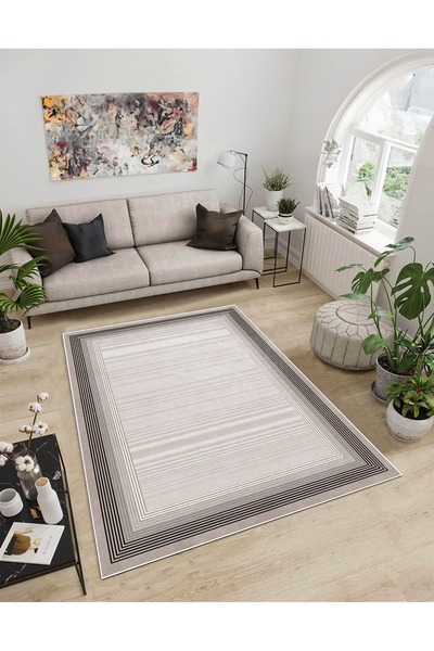 Dijidekor Shine M(100) Mink Fringeless, cu bază anti-alunecare, covor decorat...