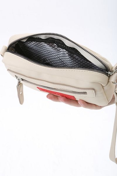 Baghashtag Κρεμ μικροσκοπική Unisex δερμάτινη τσάντα 3 θέσεων