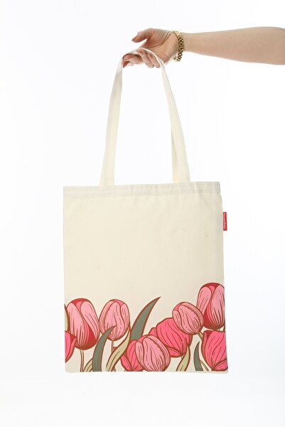 Baghashtag Pink Roses Printed Cloth Bag