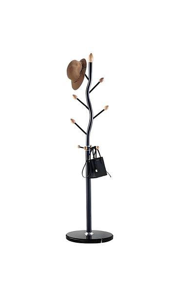 Generic Elegant and modern vertical clothes hanger for hanging clothes and jackets, black color