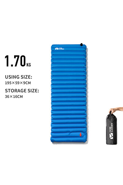 Choice بساط هواء للتخييم أزرق من MOBI GARDEN بسمك 9 سم، مضخة هواء مضغوطة محمو...