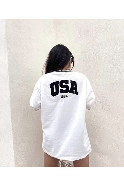İLKCET MODA Μπλουζάκι USA Oversize Unisex
