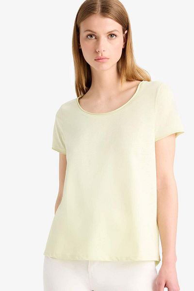 DeFacto Regular Fit Round Neck Basic Plain Short Sleeve T-Shirt K1508Az25Sm