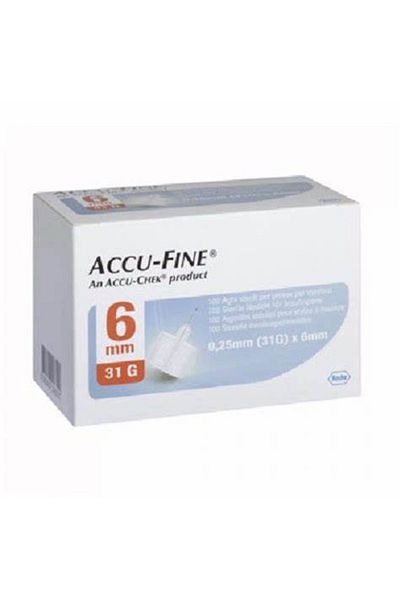 Accu Chek ACCU-FINE Pen Needles 31G x 6mm (Pack of 100)