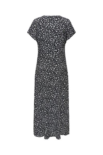 ONLY Kleid Normal geschnitten V-Ausschnitt Langes Kleid