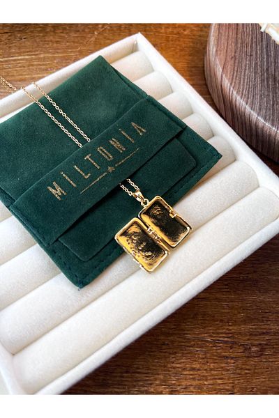 Miltonia Pop up Book Cover Steel Necklace