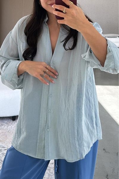 Suzi butik Cămașă Transparentă Oversize pentru Damă - Mărimea Standard 4914