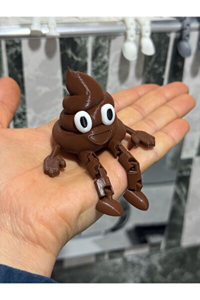 teknotrust 4'lü Eğlenceli Banyo Dekoratif Figür Seti /Tuvalet Kağıdı, Kaka Emojisi, Çöp Kovası, Klozet Aksesua