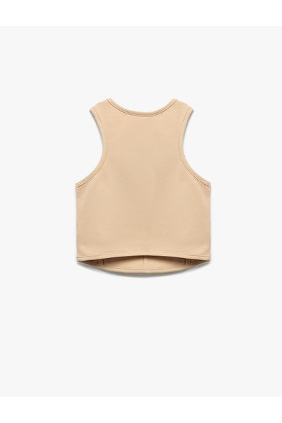Koton New Season Cotton Corset Detailed Crew Neck Sleeveless Crop Tank Top