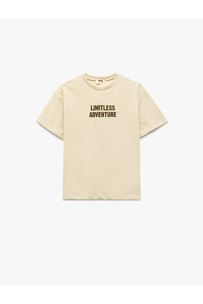 Koton New Season Cotton Printed Crew Neck Short Sleeve T-Shirt