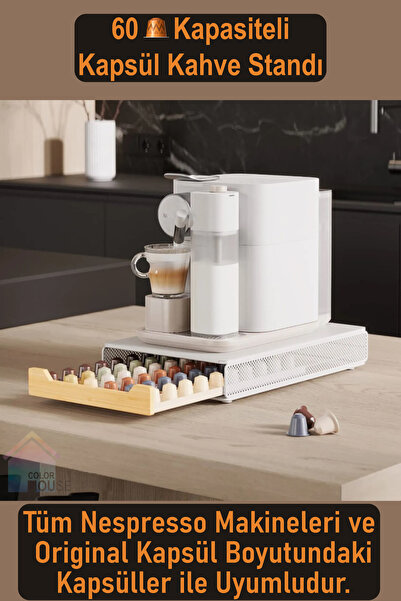 color house حامل كبسولات القهوة باللون الأبيض