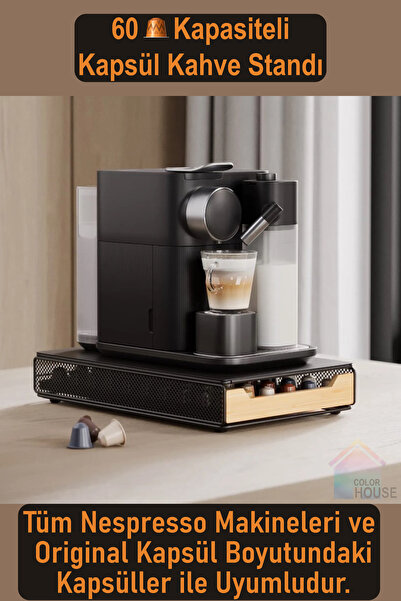 color house حامل كبسولات القهوة السوداء (متوافق مع كبسولات نسبرسو الأصلية)