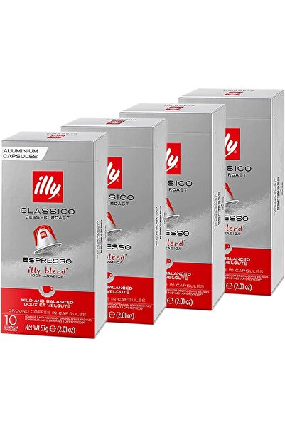 illy قهوة إسبريسو كلاسيكو، تحميص كلاسيكي، عبوة من 4 كبسولات متوافقة مع نسبرسو