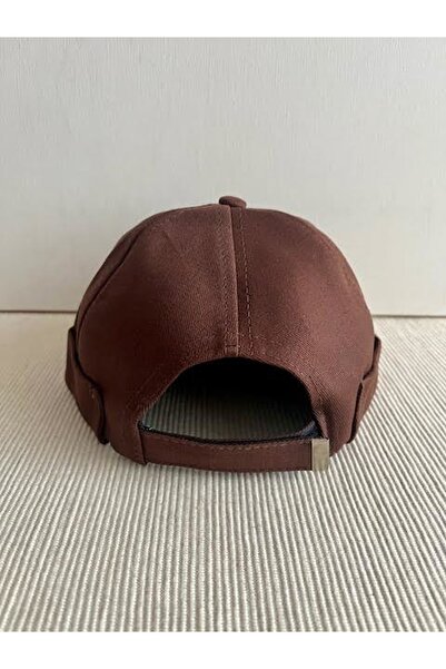 CosmoOutlet Pamuklu Kumaş Arkasından Ayarlanabilir Sipersiz Hip Hop Docker Kahverengi Erkek Şapka