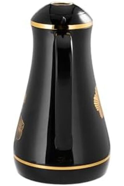 ALSAIF Deva Coffee And Tea Vaccum Flask In Black/gold / Leak-proof And Keeps Drinks Hot 1 Liter