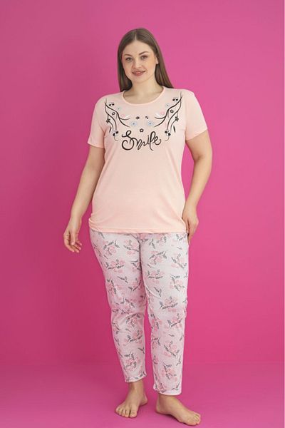 Farya Home X-Dreamy Plus Size Cotton Floral Short Sleeve Pajama Set