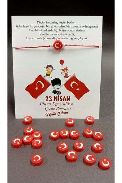 sandal hediyelik 23 Nisan hediye şans bileklikleri (25 adet)