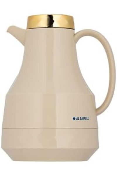 ALSAIF Coffee And Tea Vaccum Flask In Beige / Leak-proof And Keeps Drinks Hot 1 Liter