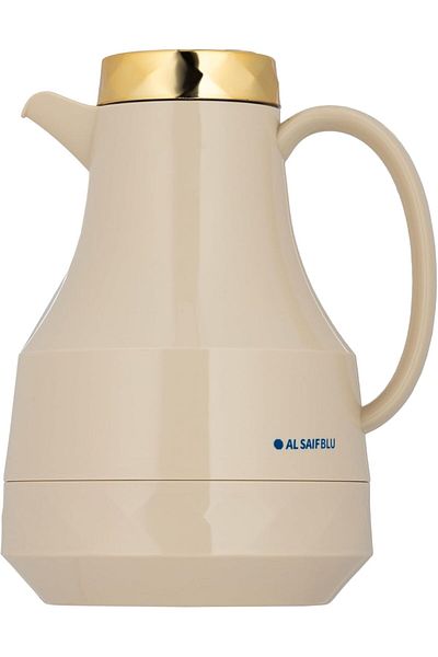 ALSAIF Coffee And Tea Vaccum Flask In Beige / Leak-proof And Keeps Drinks Hot 1 Liter