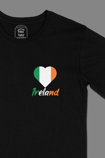 Free Tarz Irish Printed Pocket Design Black T-Shirt