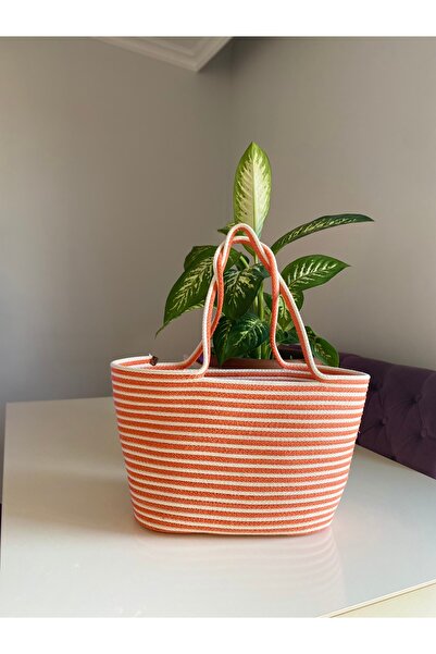 ELÇİÇEK HOME Geantă din paie lucrată manual, geantă de plajă, geantă de mână