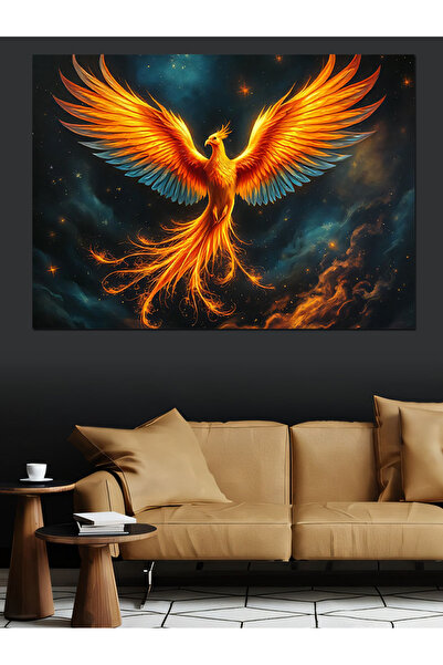 karizmart Alevlerden Doğan Anka Kuşu Dekoratif Kanvas - Mdf Ahşap Tablo
