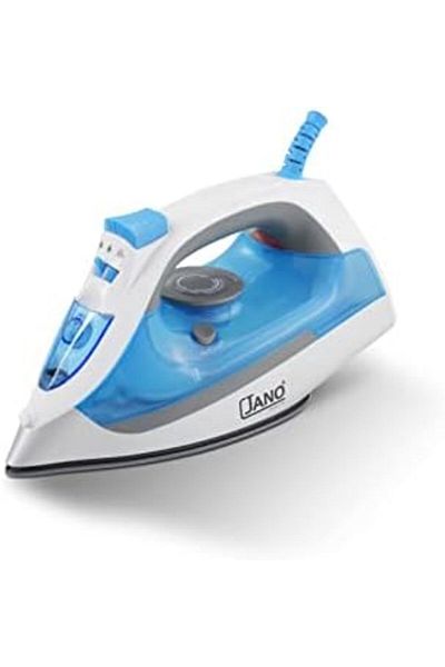 JANO Electric Steam Iron, Non-stick Soleplate, Dry Steam Spray Burst Vertical Steam, 2000w, White/blue