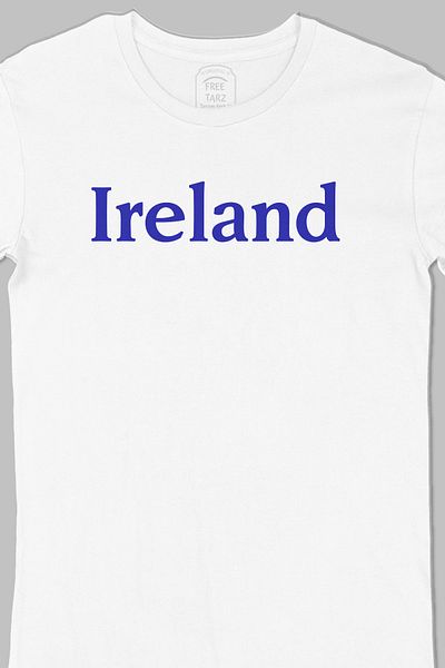 Free Tarz Ireland Irish Large Printed White T-Shirt