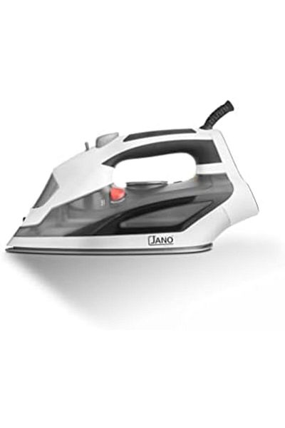 JANO Steam Iron from Jano with Ceramic Coated Plate, 2200W Power, Black and White