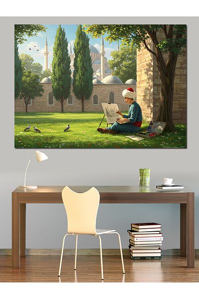 Tablomega Young Decorative Canvas Painting in the Garden - Mdf Wooden Painting