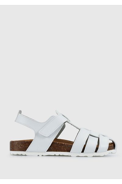 Kiddo Leather White Flat Sandals
