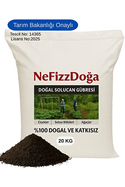 NeFizzDoğa %100 Doğal Solucan Gübresi 20 Kg(40 LT)