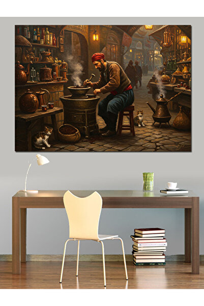 ekart Osmanlıda Kahveci Dekoratif Kanvas - Mdf Ahşap Tablo