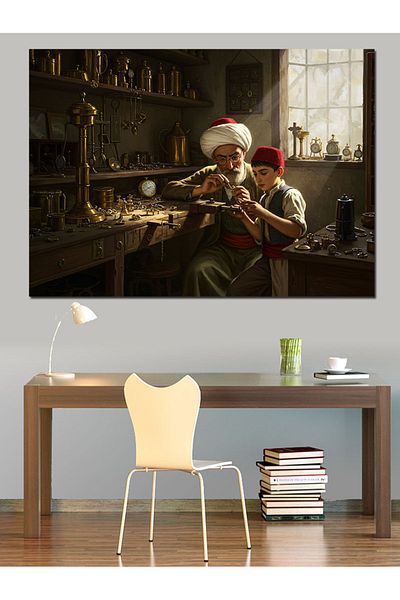 Tablomega Watch Repairer Decorative Canvas - Mdf Wooden Table