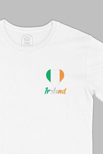 Free Tarz Irish Printed Pocket Design White T-Shirt