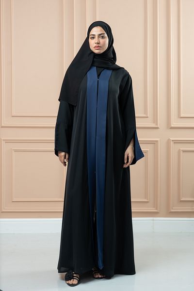 LAVİNİA Lavinia women Front-Colored Abaya Elegant black & blue colour