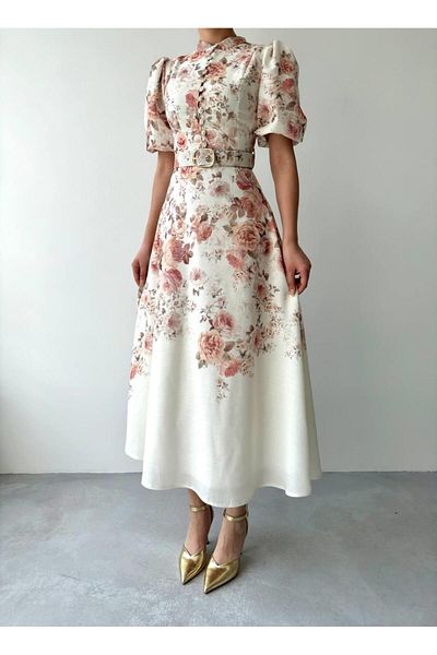 conconmoda Rochie lungă cu curea cu imprimeu floral Alexa