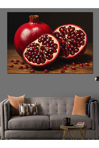 Tablomega Cut Delicate Vivid Red Decorative Canvas - Mdf Wooden Table